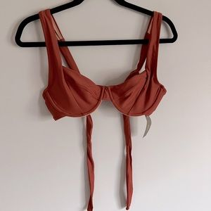 NWT J. Crew burnt orange/sienna bikini top 38C